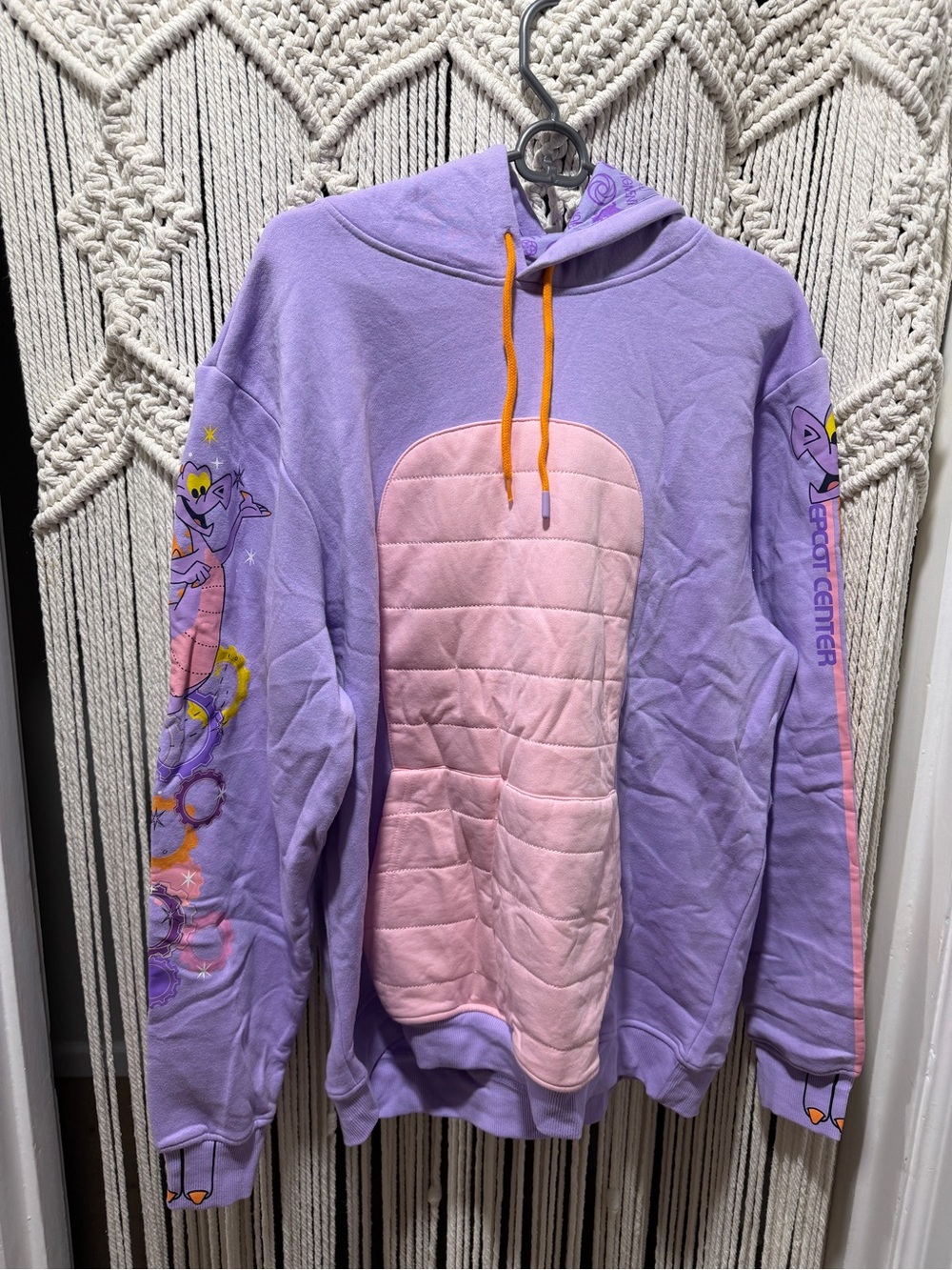NWT disney WDW epcot figment hoodie - L *small defects*